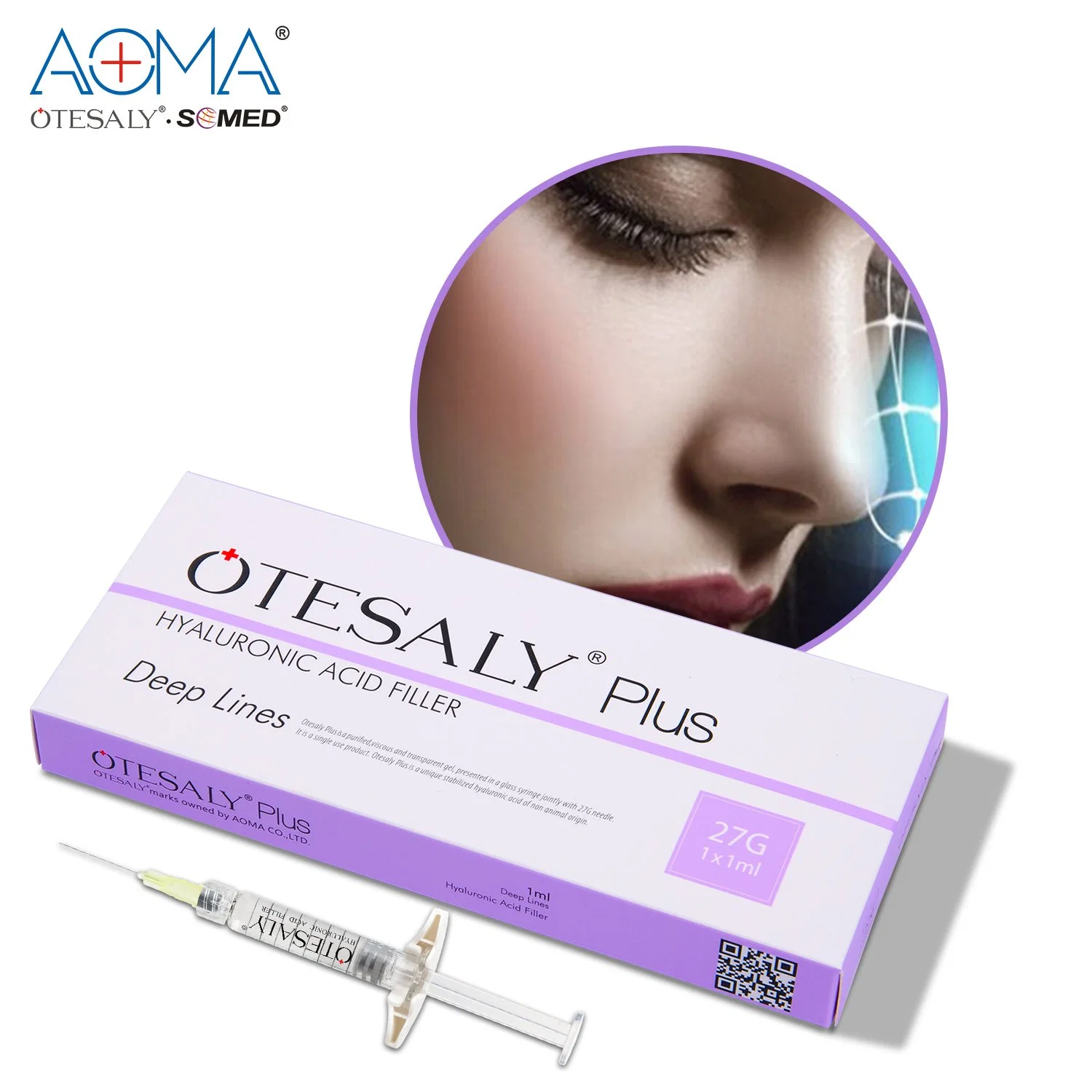 Aoma Hyaluroninc Acid Dermal Filler 1ml Plus Long Time Deep Wrinkle on Face Injectable Anti-Aging Filler Injection