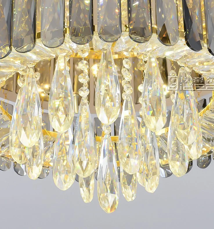 Luxury Nordic Metal Golden Cheap Indoor Crystal LED Ceiling Light Decoration for Hotel Lobby Ballroom Hotel Living Room Villa