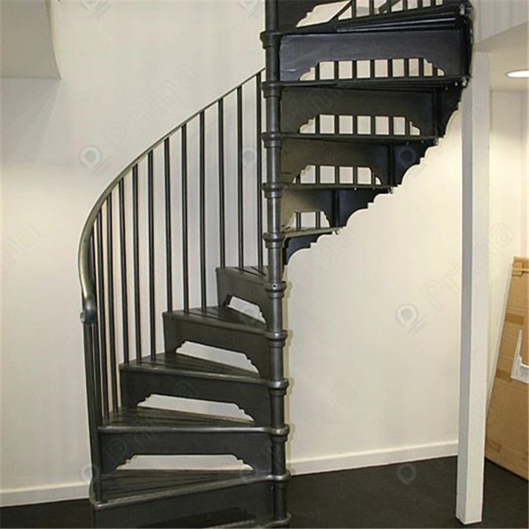 Decorative Spiral Staircase with Tempered Glass Handrail