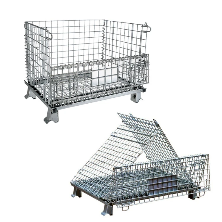 Hot Sale Foldable Heavy Duty Galvan Steel Cage, Storage Cage with Wheels/