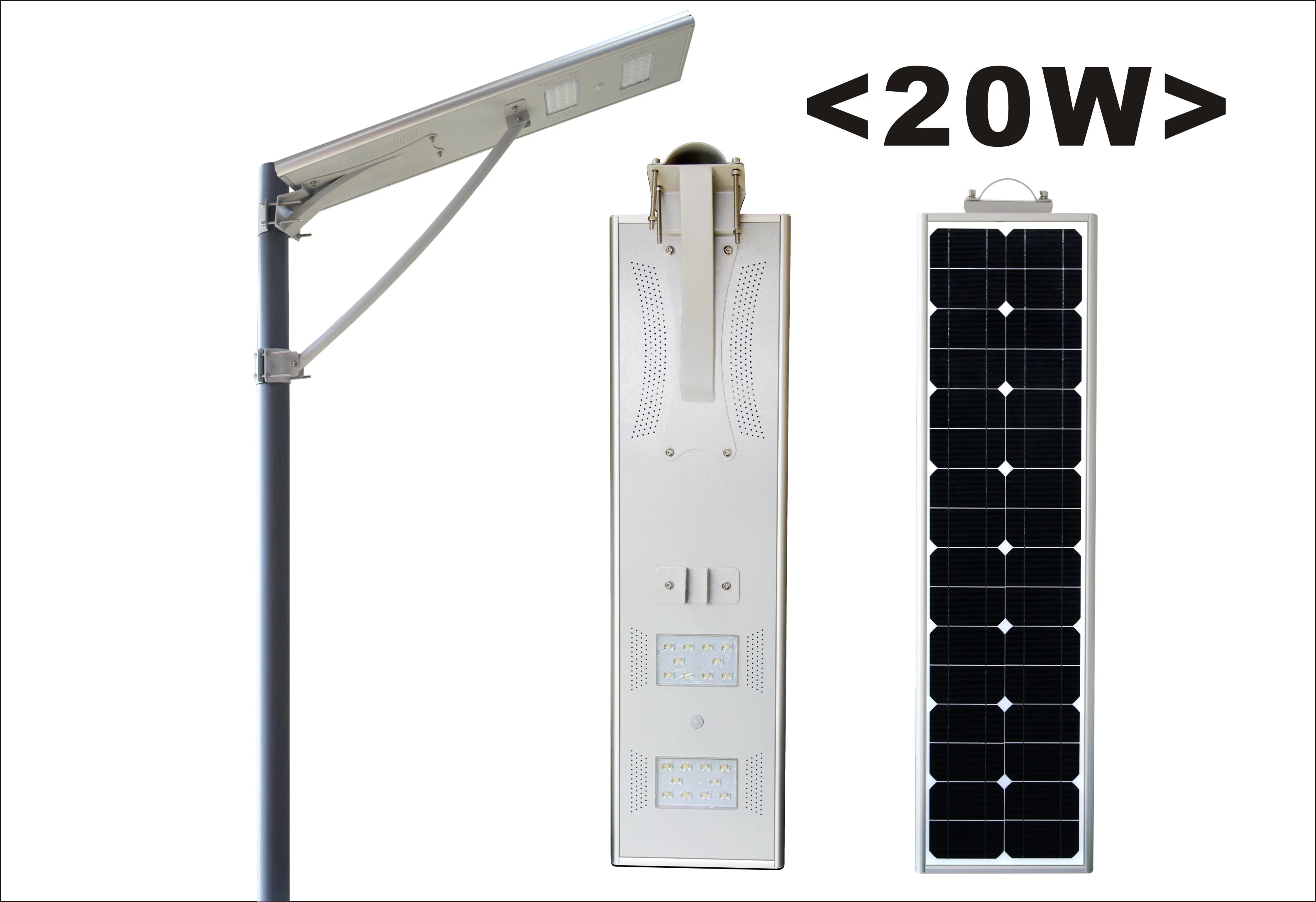 La parte superior de conservación de energía venta exterior LED de luz solar calle 20W con sensor