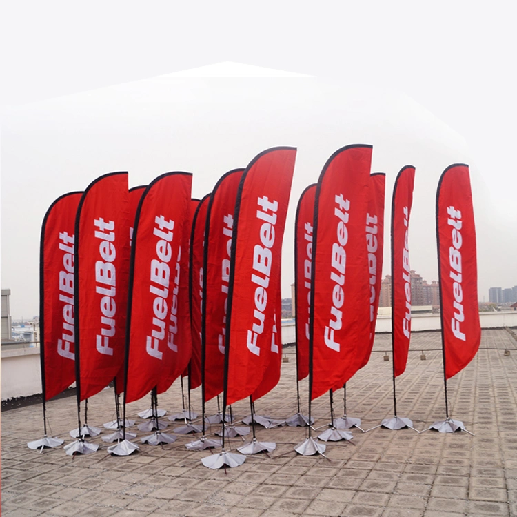 Logo Custom Big Polyester Feather Beach Flag Banner for Outdoor Events Display