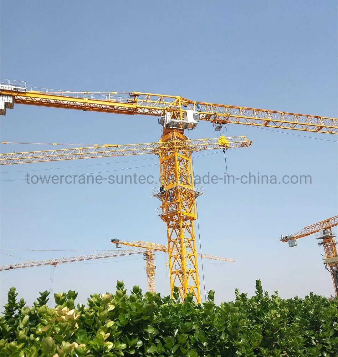 Chinese Tower Crane Manufacturer Suntec Construction Tower Crane with Jib Length of 60 Meters 8 Tons Qtz80