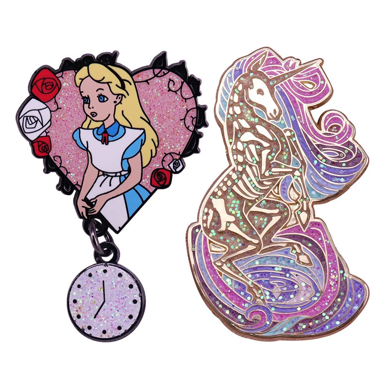 Custom en usine, doux émail brillant dessin animé dessin animé lapin broches métal Badge