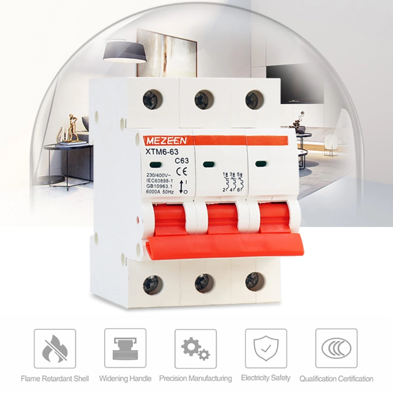 3p Xtm6 1-63A AC 400V Electrodoméstico disyuntor miniatura