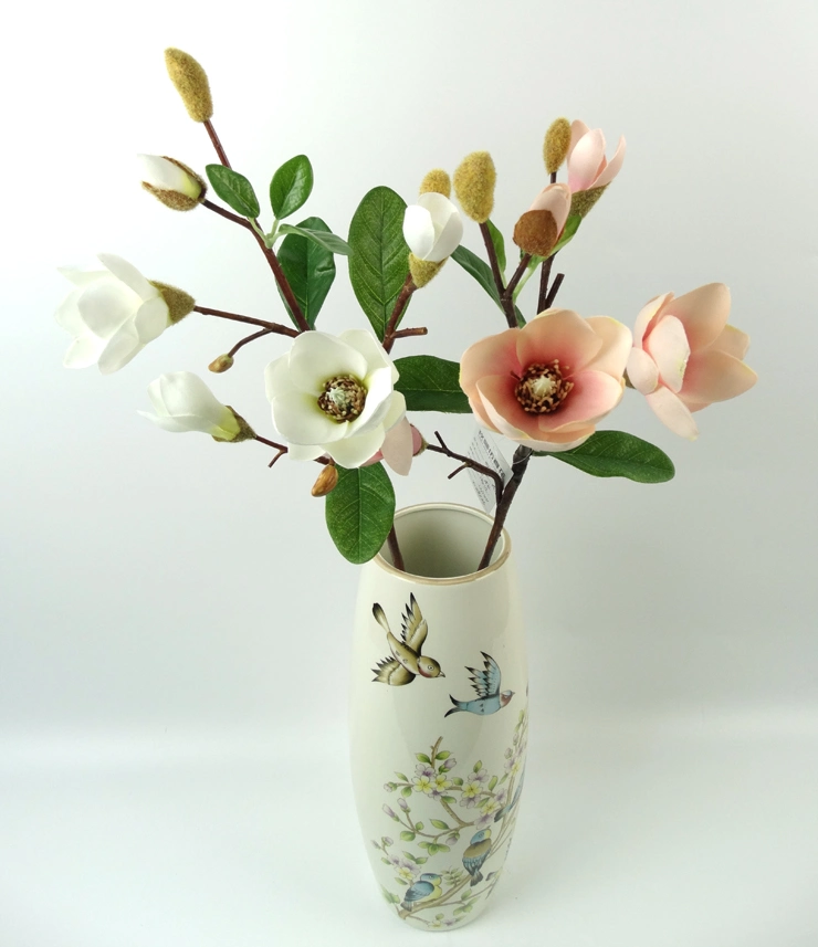 New Design High quality/High cost performance  Indoor Decoration Artificial Single Stem Magnolia Flower