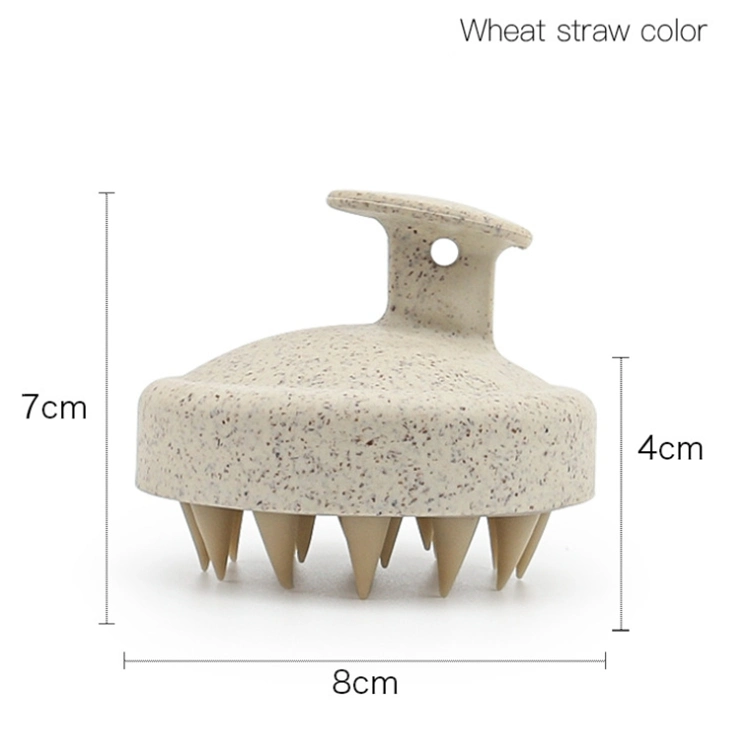 Private Logo Biodegradable Wheat Straw Hair Shampoo Brush Slicone Hair Scalp Massager