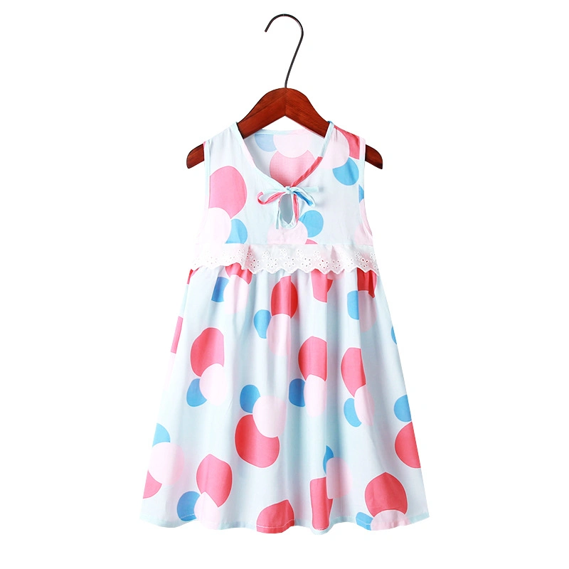 New Arrival Summer Girl Clothes Cotton Skirt Sleeveless Printed Dress Sweet Lovely Children Clothes UV-Proof Fashionable Dress