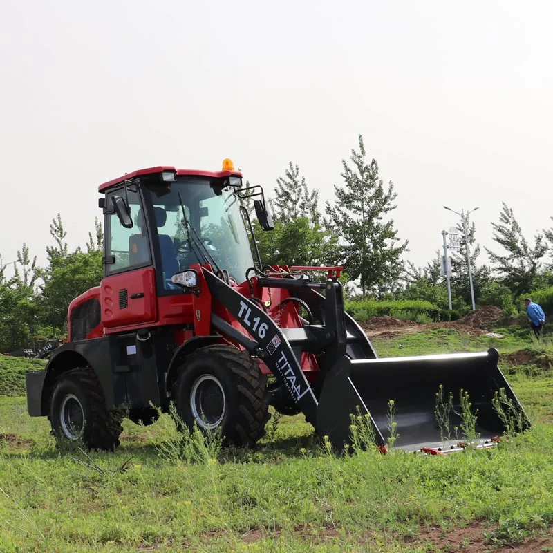 Chinese Titan 1.6ton 4wd diesel wheel loader with changeable  accessories