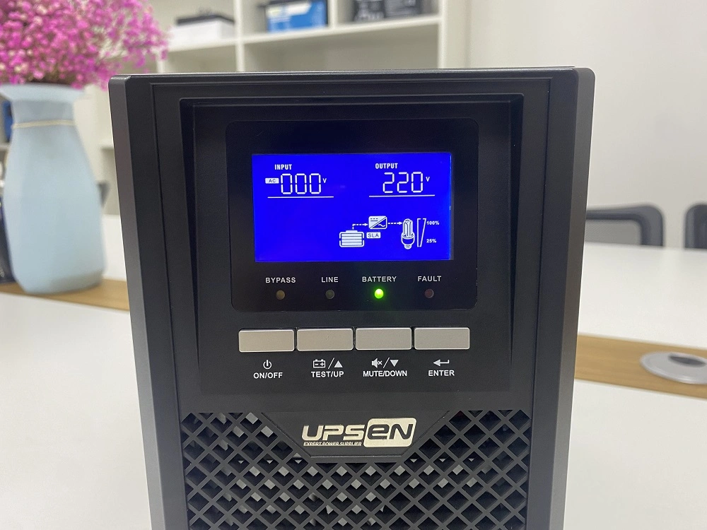 230 Vac 50 Hz ção da onda senoidal pura UPS on-line IGBT 10kVA / 9 kw traçou 16HP 12V 7Ah com a conexão do bloco de terminais com TUV certificado CE