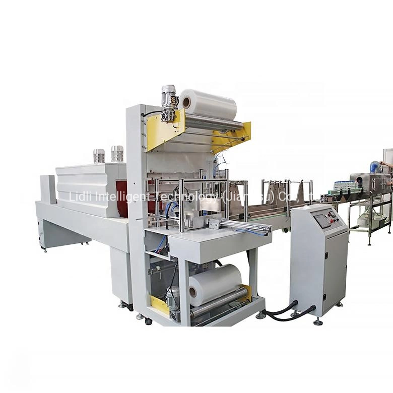 Automatic Heat Tunnel PE Film Shrink Wrapping Packaging Machine, Wrapper for Bottles