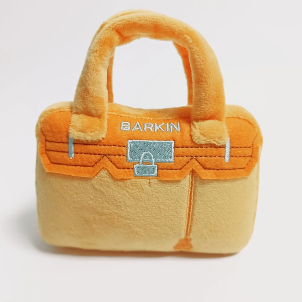 Barkin perro naranja Squeak juguete de peluche suave felpa Hermes personalizada de fábrica de juguetes