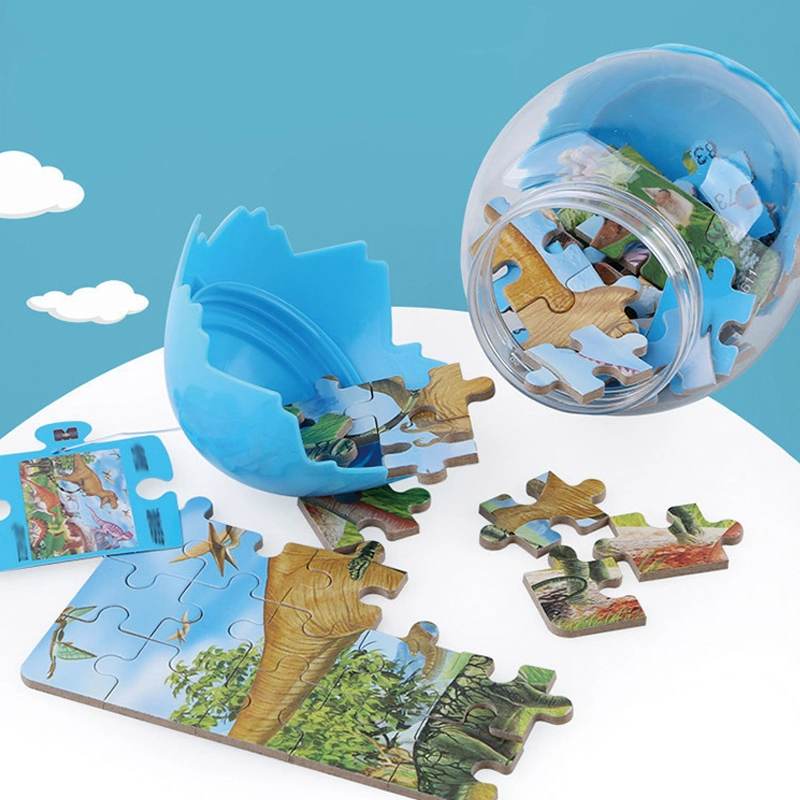 Nouveau jeu interactif Montessori de parents-enfants bricolage Dinosaur oeuf puzzle Jigsaw Cadeaux de Noël enfants jouets éducatifs en bois Puzzle