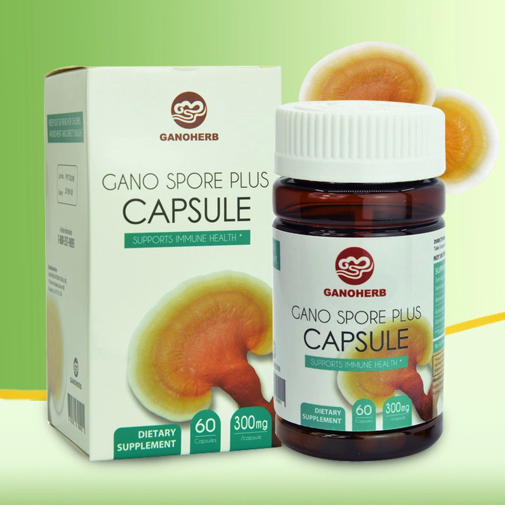 Ganoherb Organic Reishi Capsules with 100% Ganoderma Lucidum Powder Spore Extract for Boost Immune System Vegan All Natural Non-GMO & Gluten Free