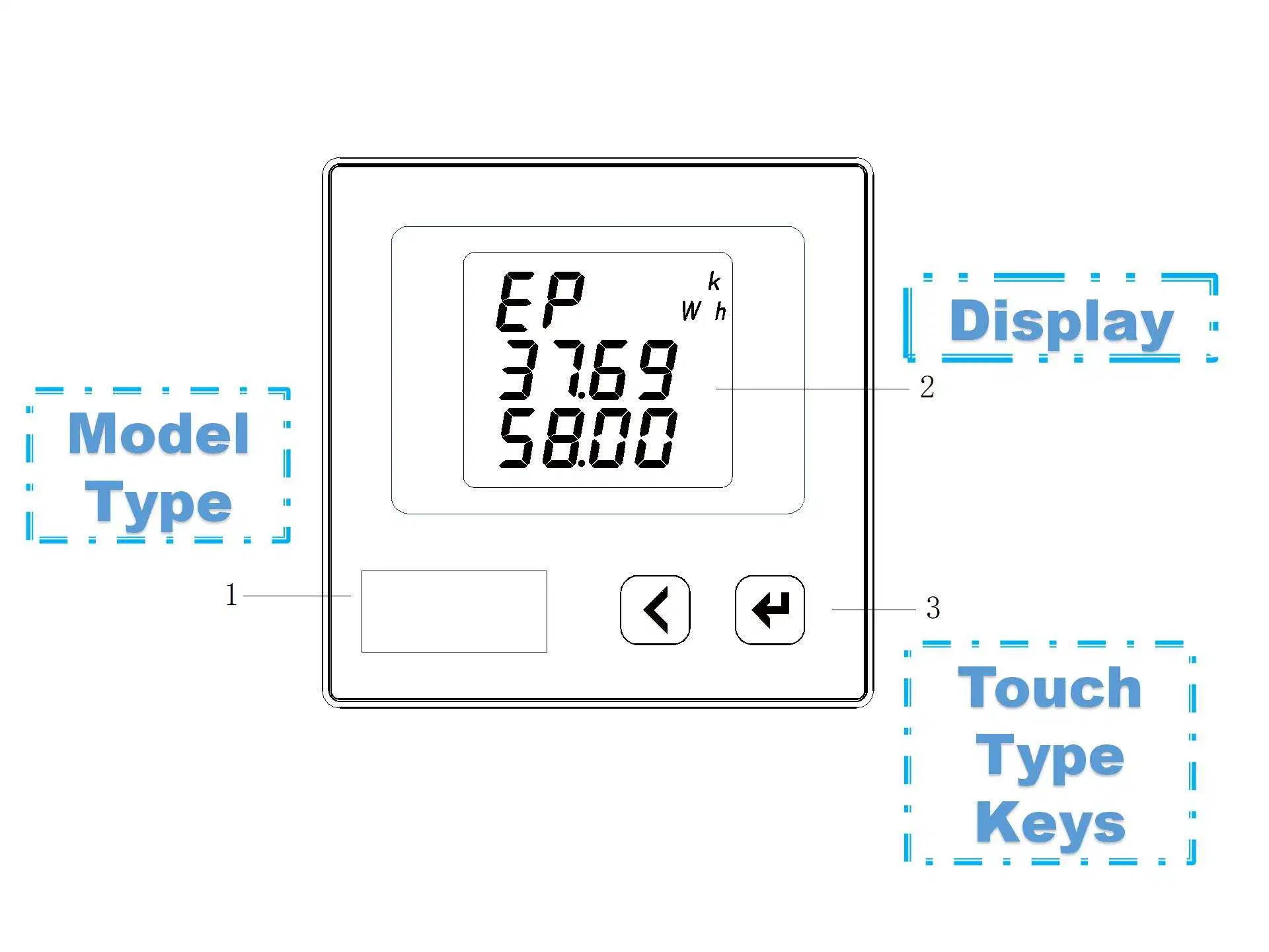 LCD Display 96*96 Panel 3 Phase Current Digital Ampere Meter, LCD Digital Display Electricity Three Phase Ampere Current Meter//