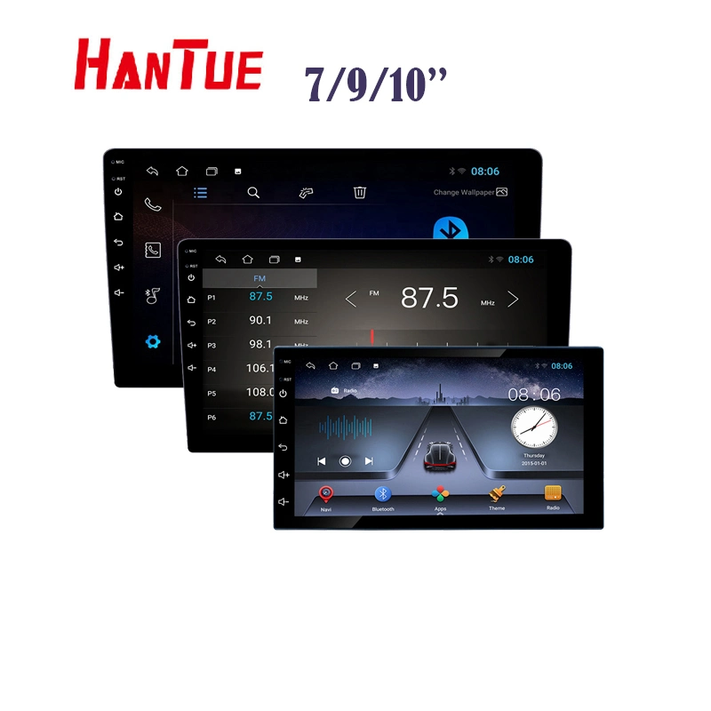 Autoradio Android intégré 2DIN Plateforme Ts7 7 pouces / 9 / 10,1 pouces GPS de voiture Multimédia WiFi IPS LCD Bluetooth FM/RDS Radio Processeur 4 cœurs Lecteur MP5 de voiture
