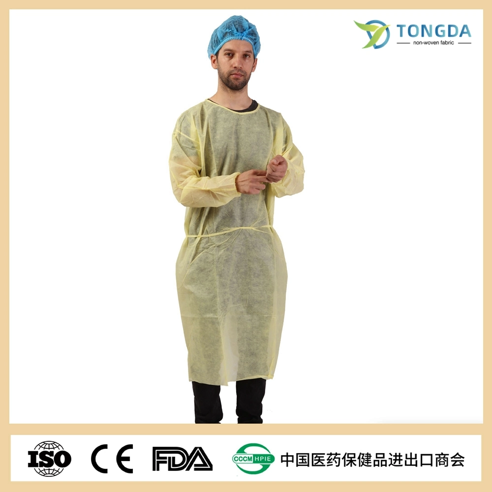 Disposable Protection Gowns, Adult isolation gown Non-Woven Aprons, Long Sleeves, Neck and Waist Ties