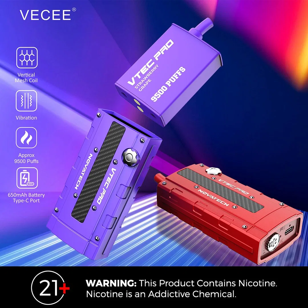 Vecee-Vtec PRO Malaysia Market Ecigs 17 Flavors 9500 Puffs Rechargeable Wholesale/Supplier I Vape Electronic Cigarette