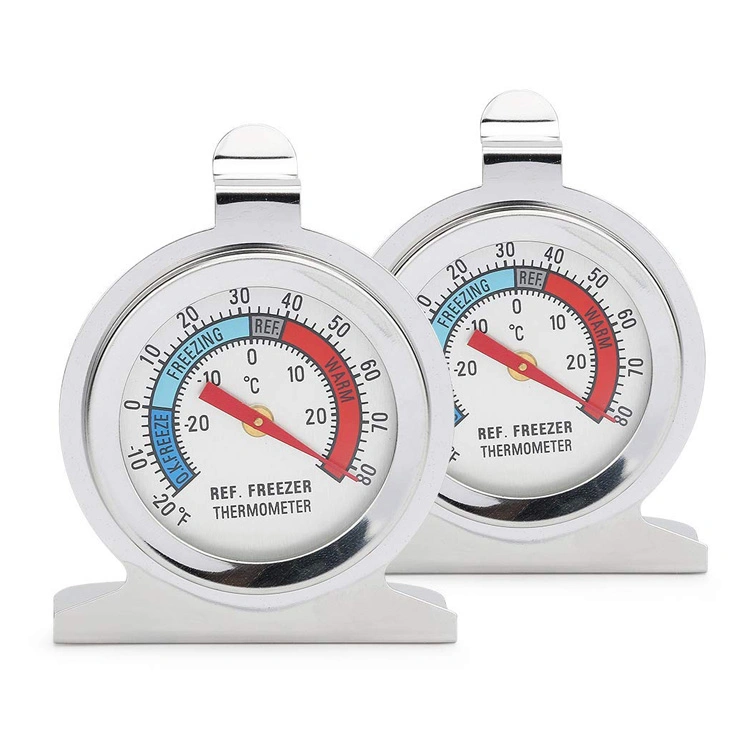 Dial Refrigerator Thermometer for Home Use with Hook and Panel Base Wholesale Freezer Thermometer