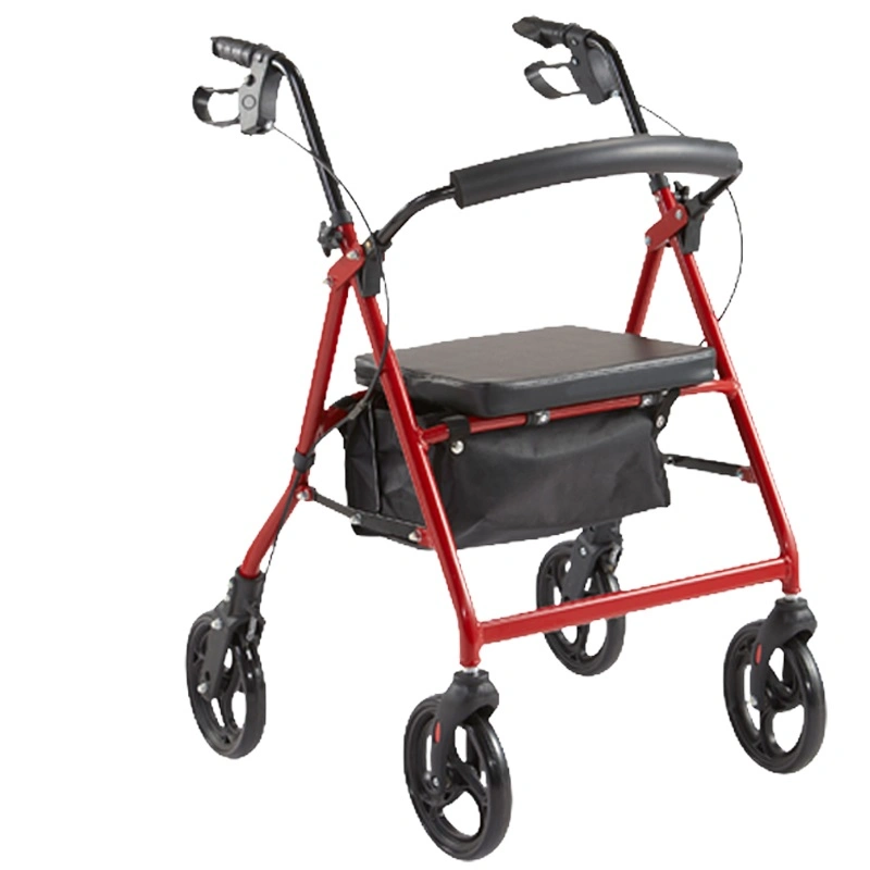 Household Aluminum Alloy Multifunctional Walker Rollator with Storage Bag for The Elderly