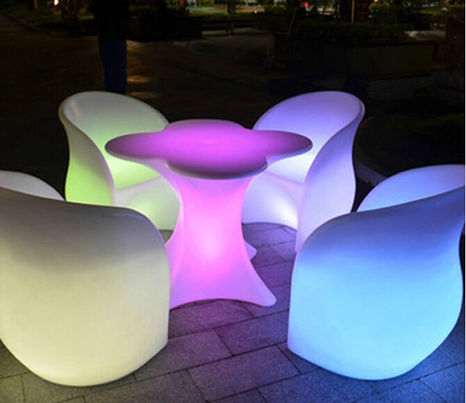 Rigeba Disco DJ Battery Rechargeable Colored Plastic LED Light Illuminated LED Chair for Club