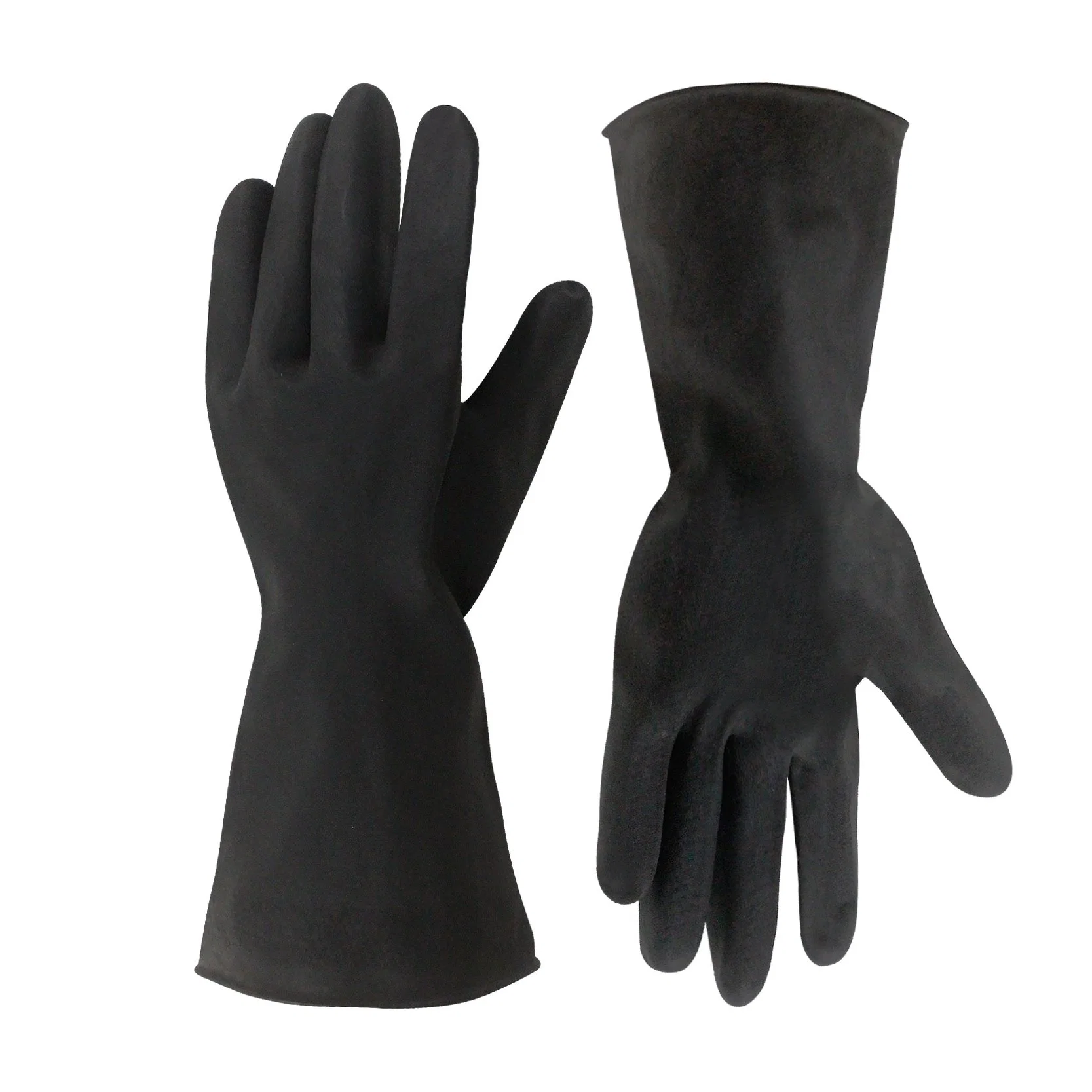 Custom Package Schwarz Lange Wasserdichte Latex Arbeitshandschuhe Guantes De Für den persönlichen Schutz Allgemeine Verwendung Chemische Industrie