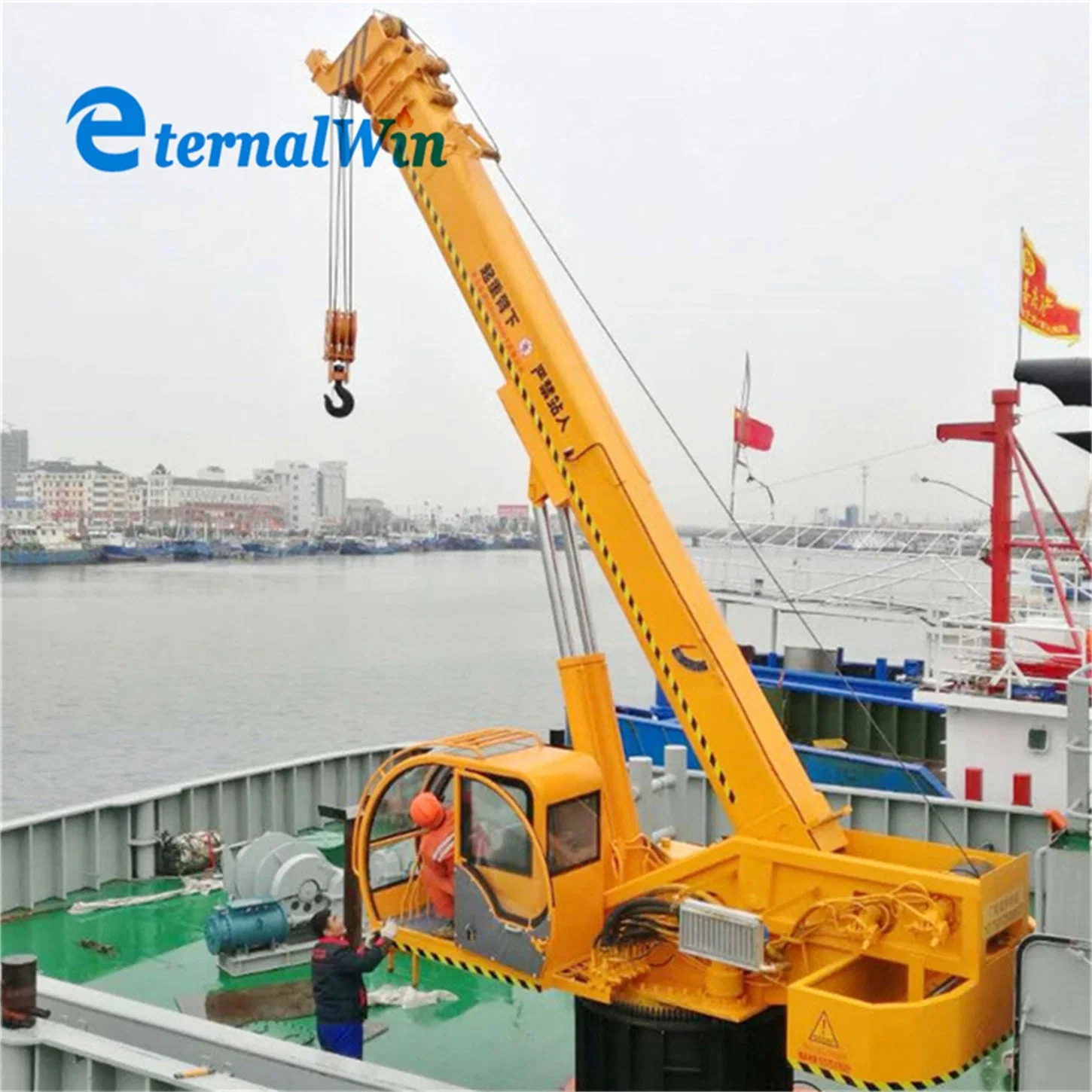 Mini 10 Ton Hydraulic Knuckle Boat Marine Deck Crane