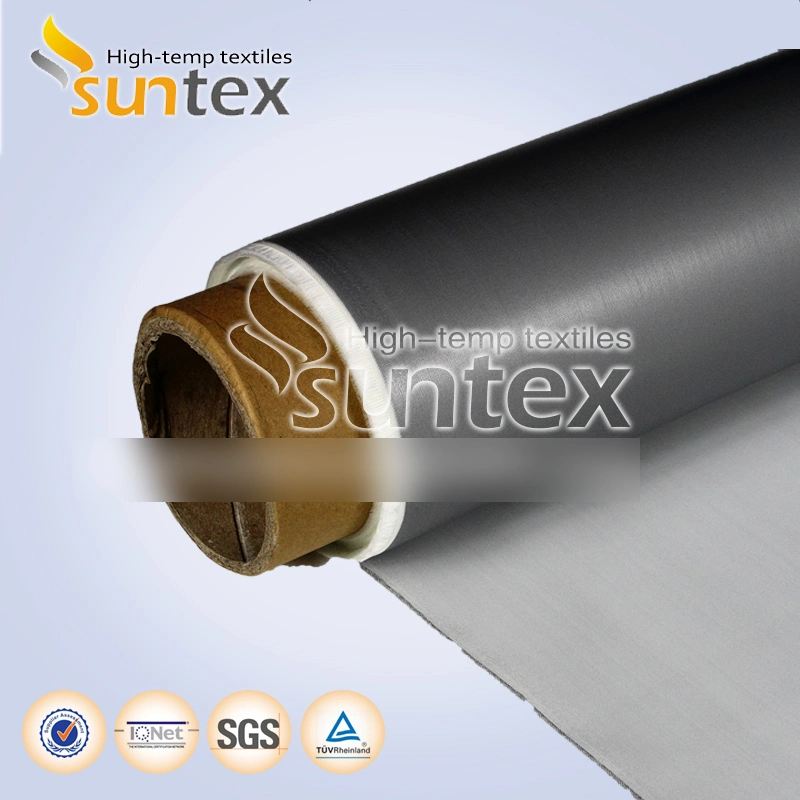 Gray Single Side Silicone Coated Glass Fiber Fabric Roll