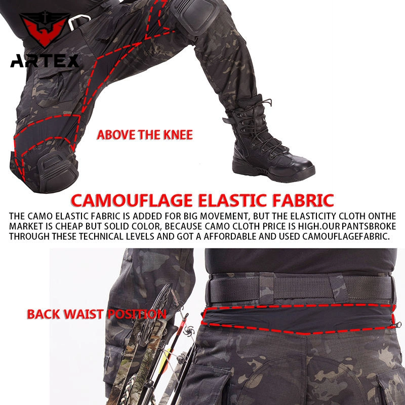 Entrenamiento de combate militar al aire libre Camping Desert Camouflage pantalones tácticos