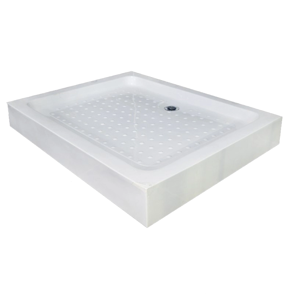 Rectangular Acrylic Shower Tray Base with Center Drain