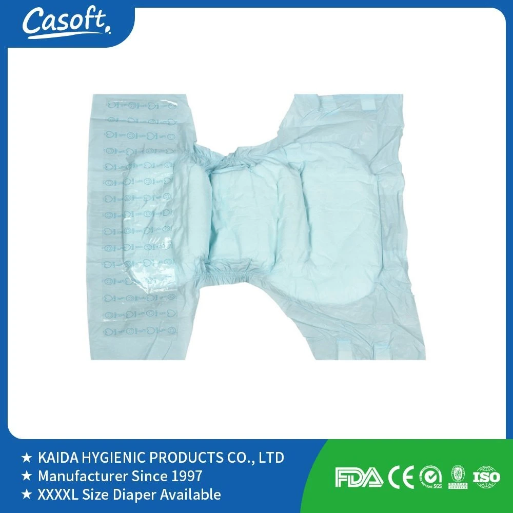 New Professional Medical Quick Dry Fluff Pulp Adult Diapers Incontinence White or Printed Casoft Adult Diaper with Velcro