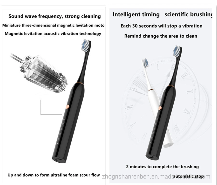 Ultrasonic Rechargeable Electric Toothbrush Teeth Whitening Ipx7 Waterproof