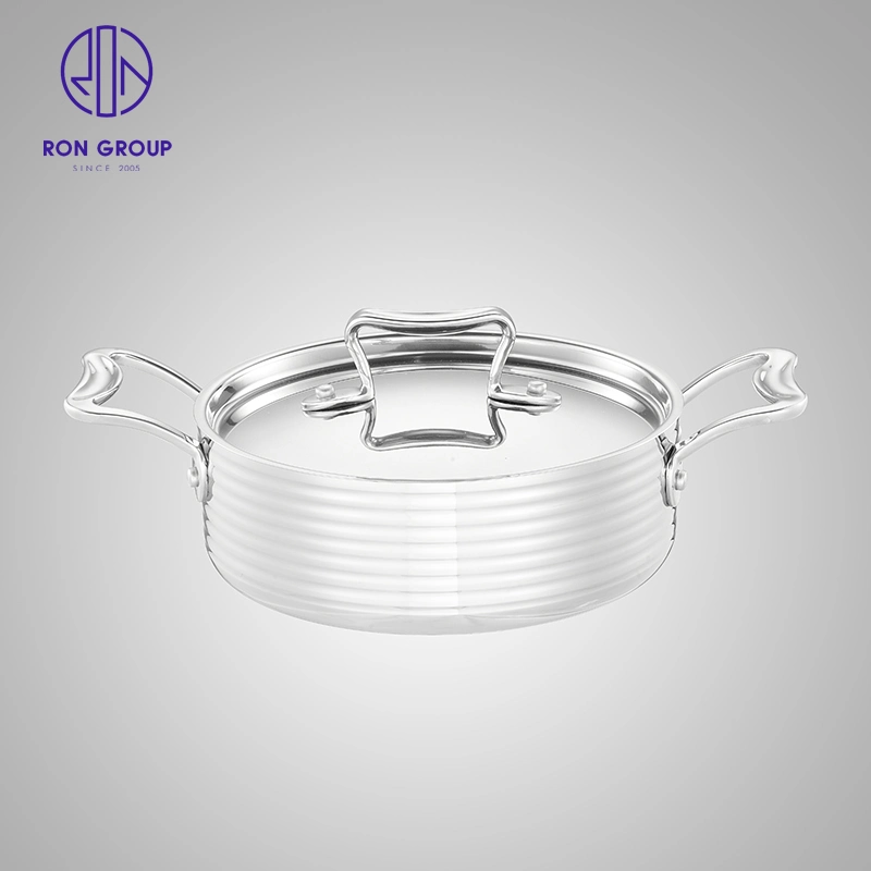 High quality/High cost performance  Stainless Steel Double Ears Shot Stockpot Sauce Pot Cookware for Hotel Restaurant