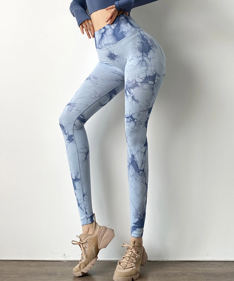 Leggings de desporto personalizadas TIE Dye Printed Apparel para mulher ioga de fitness Calças