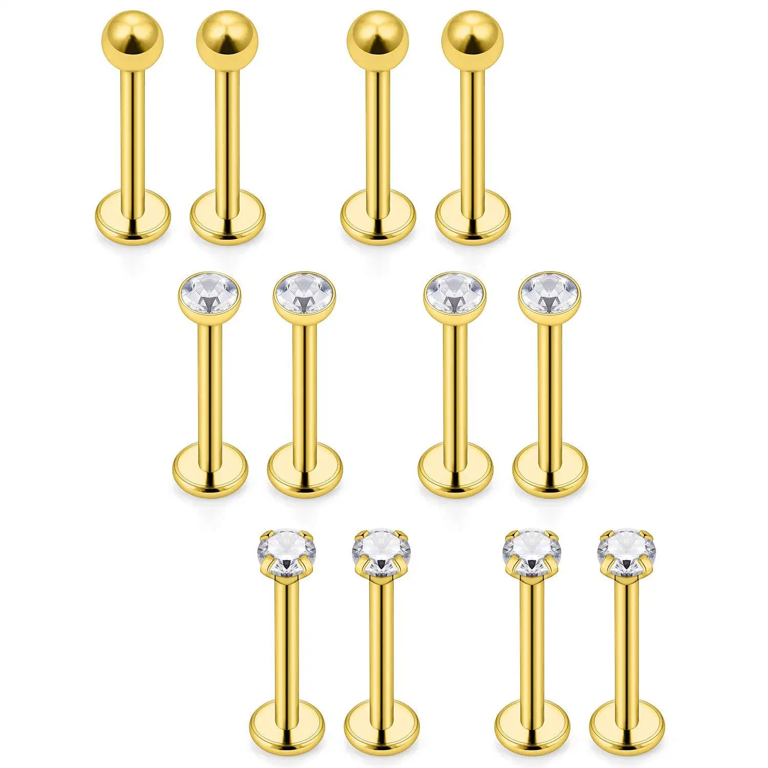 Mode Klassische Körper Schmuck 316L Chirurgenstahl Labret Push Pin Zubehör Fit to Threadless Push Fit Base Bar für Lip Ohrnase Piercing Schmuck