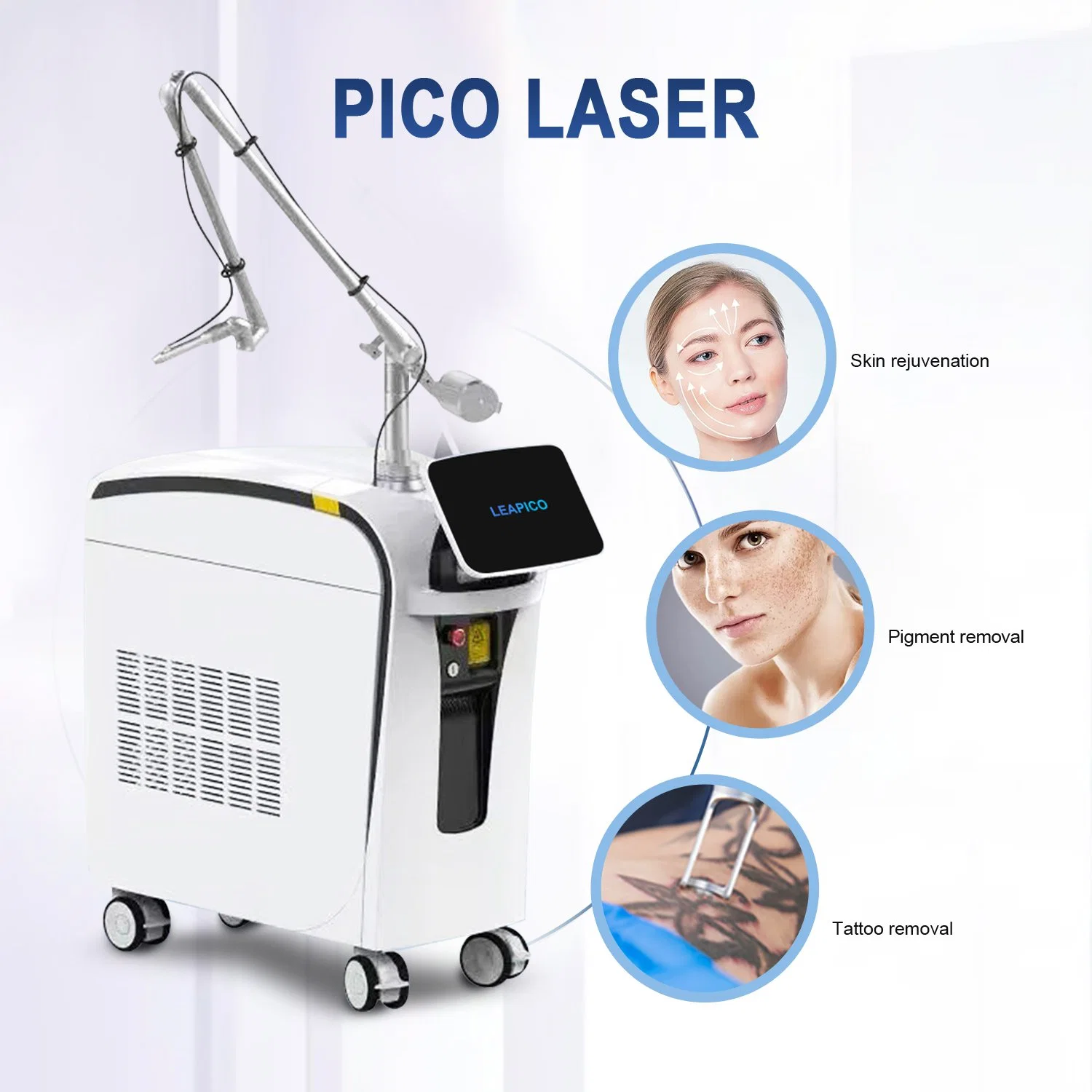 Picosecond Laser Pico Laser 500PS pigmentos de tatuagem Melasma Remoção da pele Rejuvenescimento