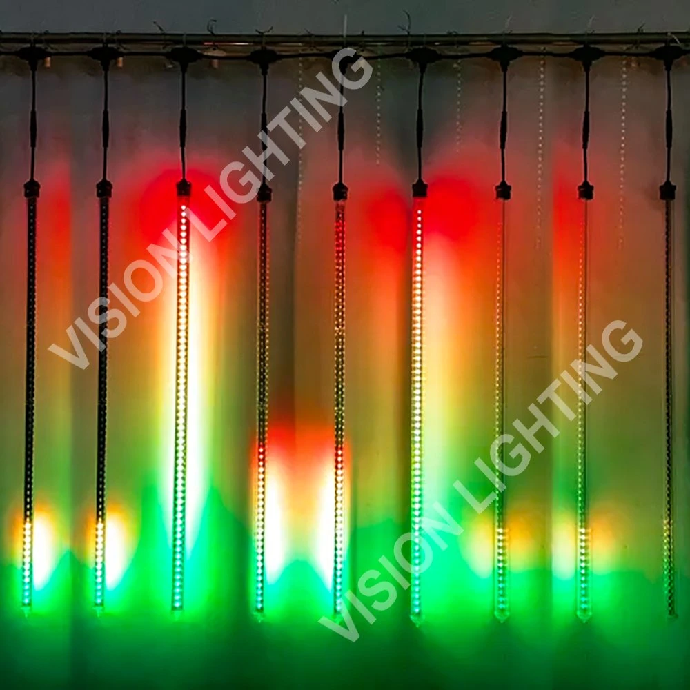 Noël Décoration extérieure Disco stade Tube 3D Les chutes de neige DMX 512 LED RGB D30 Meteor lumière à LED