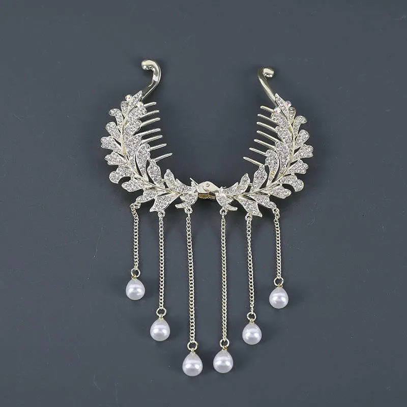 Crystal Rhinestone Tassel Hair Clip for Girl Bride Accessories