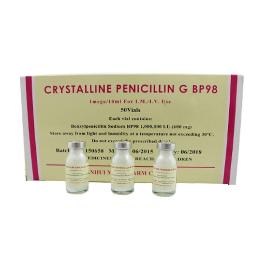 GMP Crystalline Penicillin Injection with 1mega/10ml, 50vials/Box