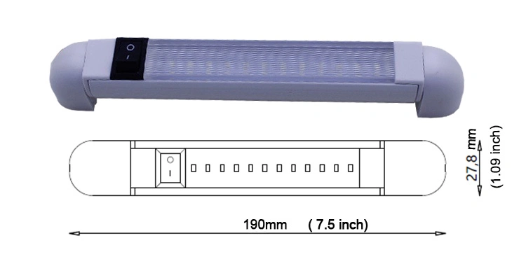 12V 6500K White Dimmable Boat Cabin Light Rotating Swivel Marine Strip Lighting Interior LED Light Bars