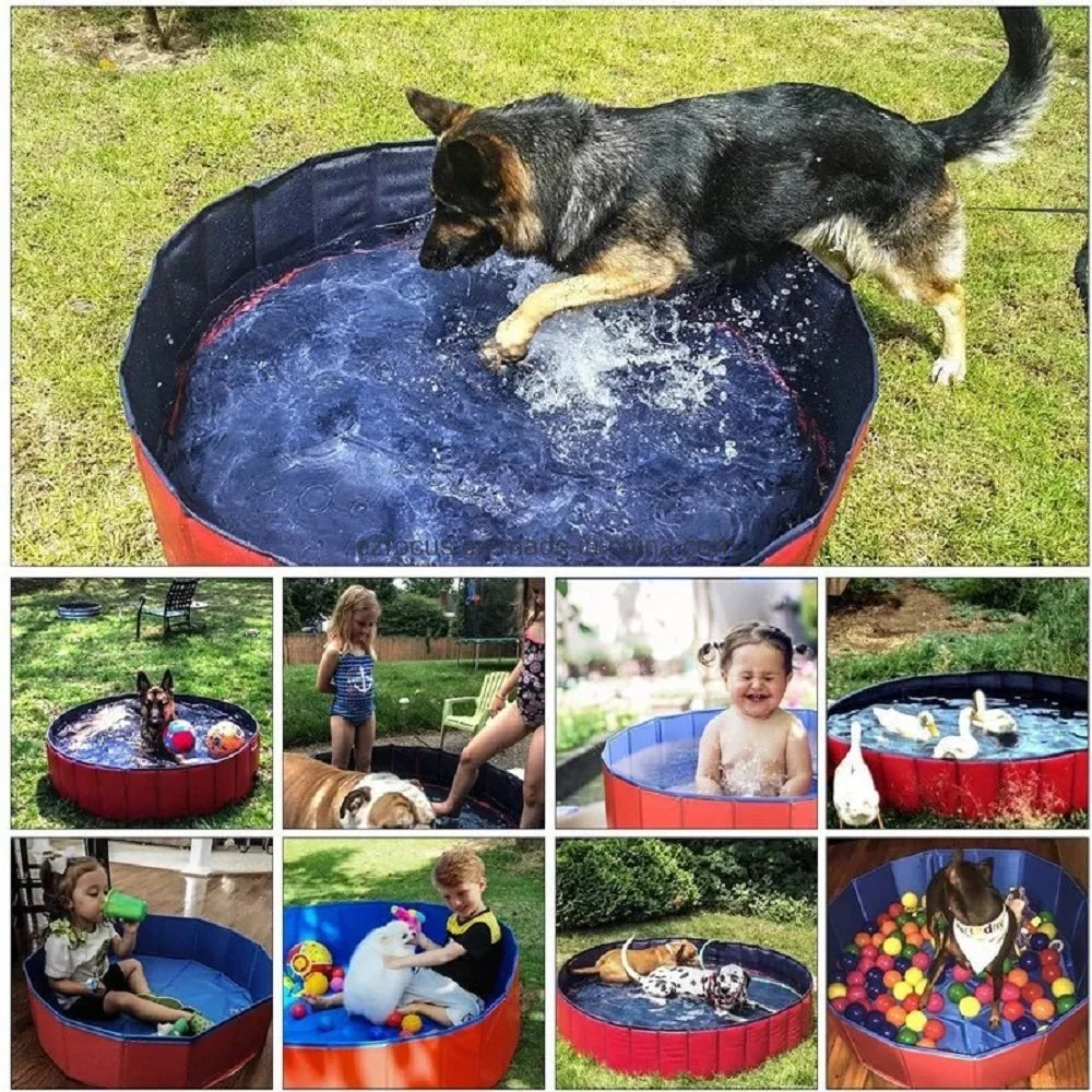 Foldable Pet Bath Tub for Large or Medium Sized Dogs Outdoor PVC Swimming Bathing Tub Kiddie Pool for Dogs and Cats Wbb17374