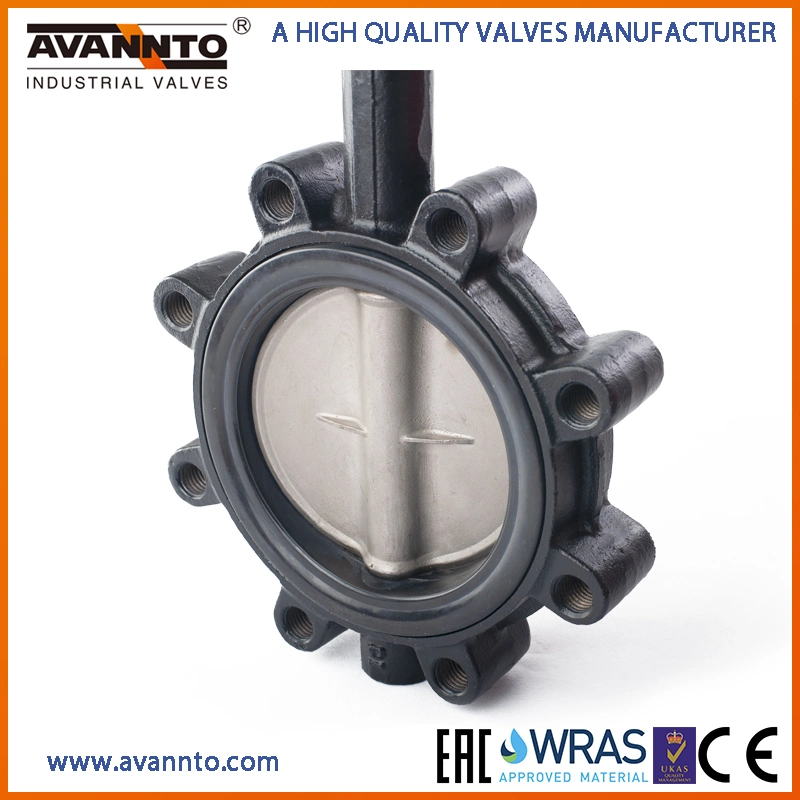 Hot Selling Cast Iron Carbon Steel Wcb Rubber Lining Wafer Butterfly Valve
