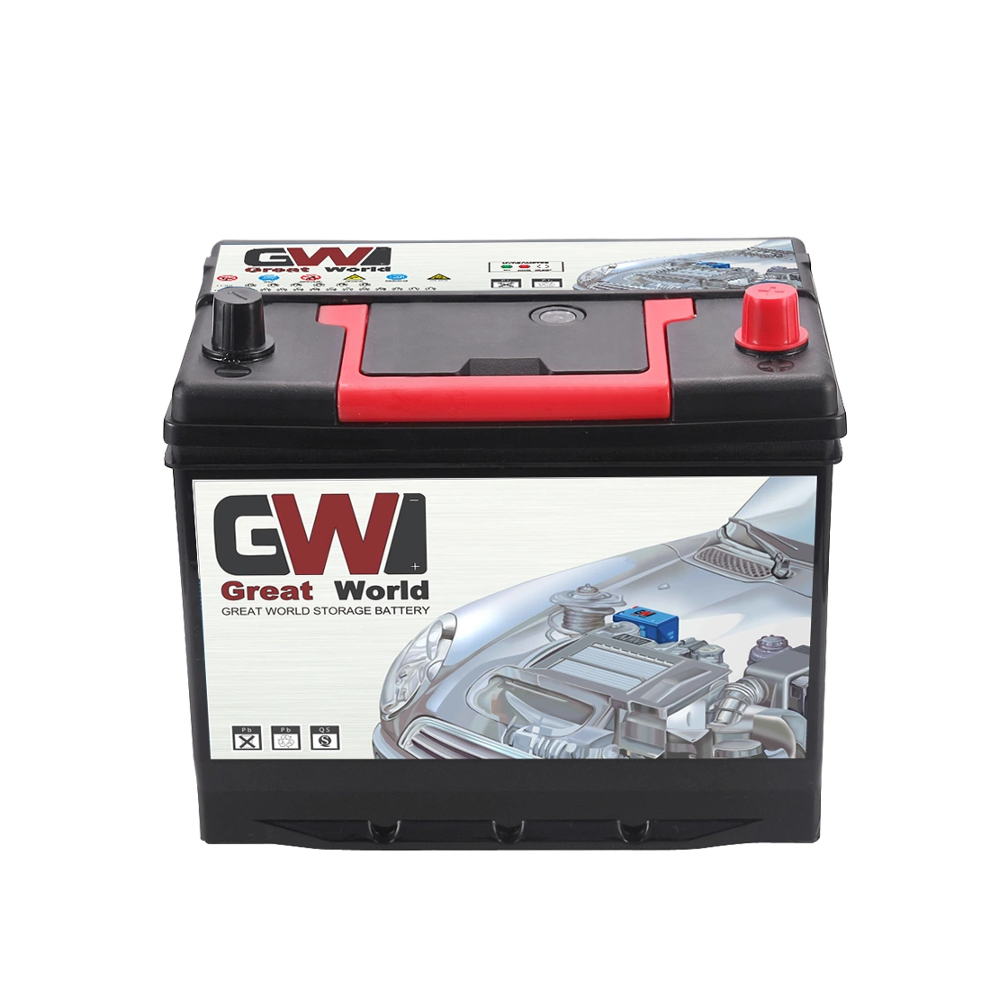 Gw 55D26 Batterie automobile au plomb-acide SMF 12V 60ah Batterie de voiture Batterie de camion sans entretien Batterie auto Accepter la personnalisation de base.
