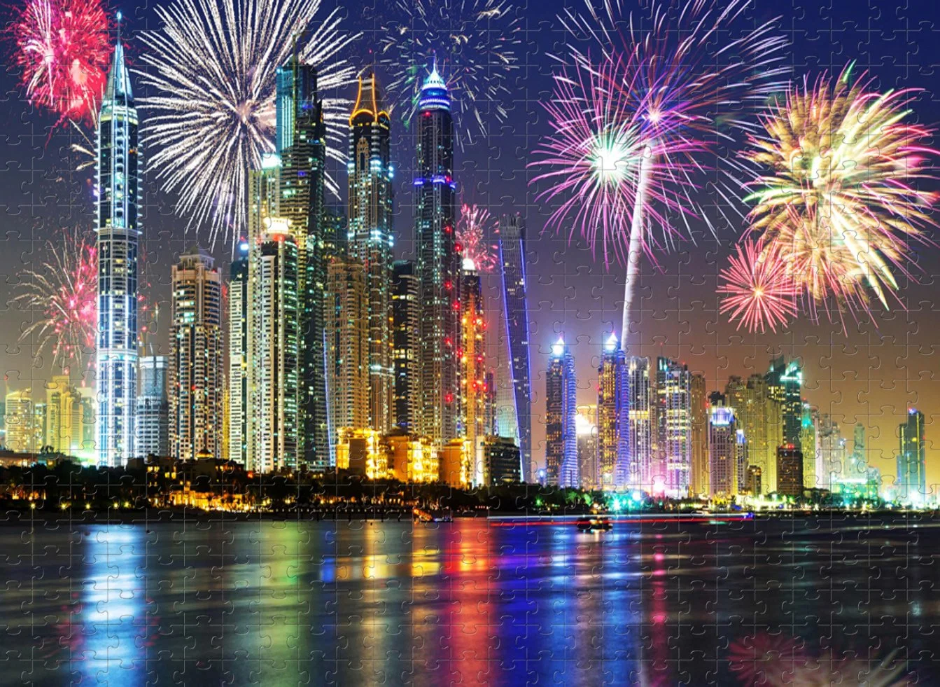 Dubai City Night View, Wooden 4000 Piece Jigsaw Puzzle Gifts Children&prime; S Toy for People of All Ages, with Customisable Patterns and Sizes and Pieces.