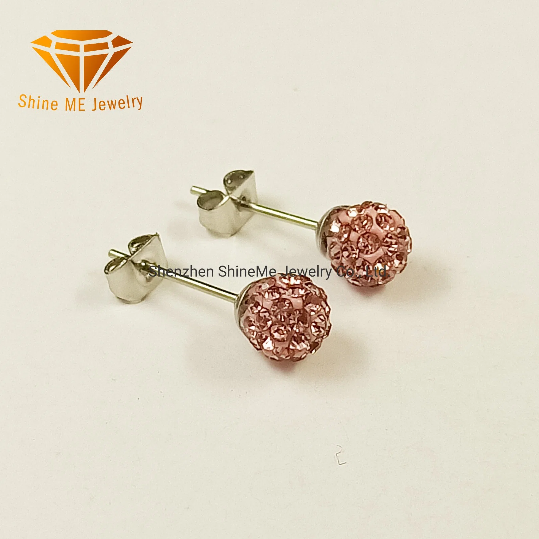 Bisutería Joyas de acero inoxidable Rosa CZ Ball Ear espárragos&#160;Arete Er4246