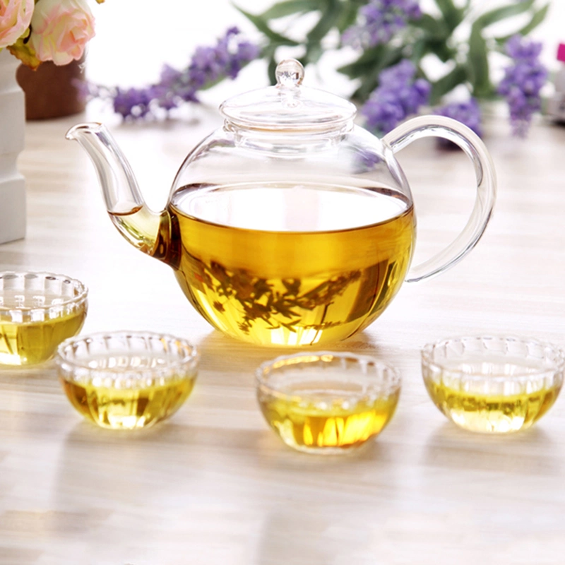 Kitchenware Glass Kettle Teapot with Glass Cups for Tableware