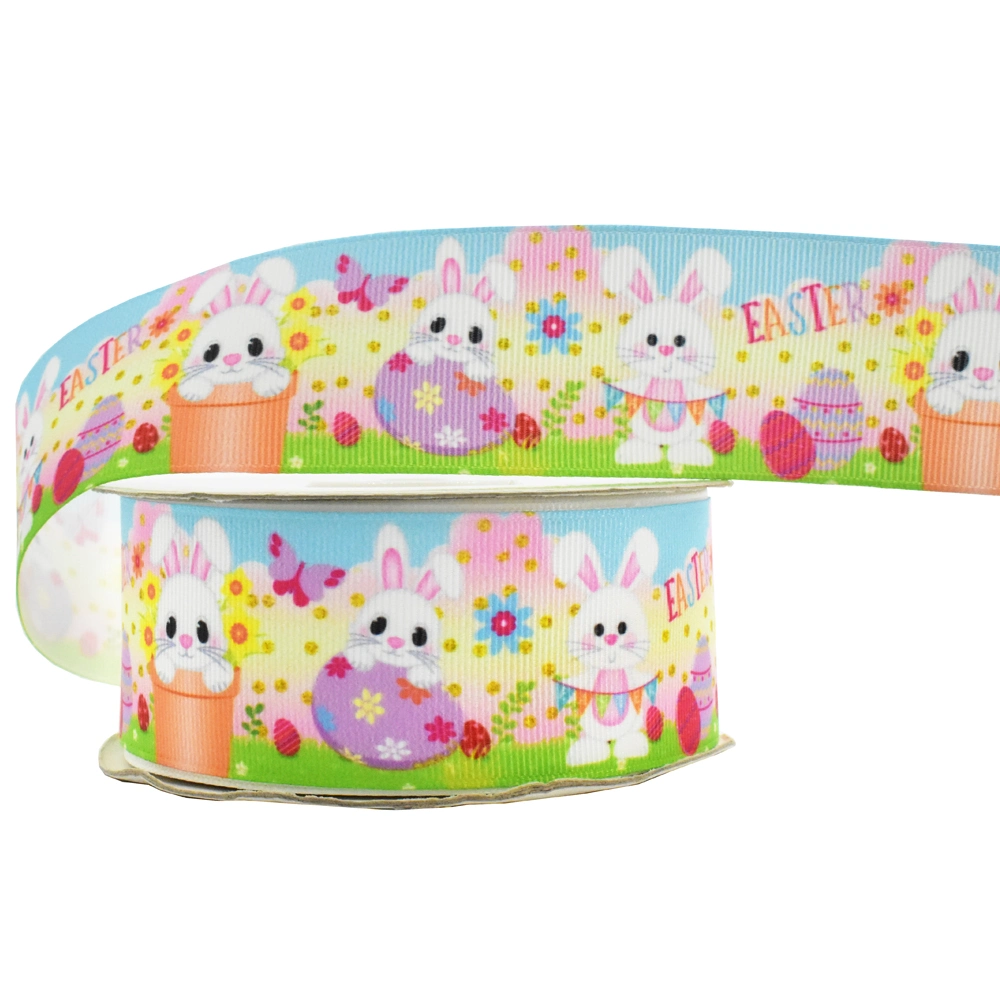 Easter Ribbons Craft Wreaths Making Decoration Supplies Custom Assorted Easter Easter Bunny Chicken Rabbit Printed Ribbon