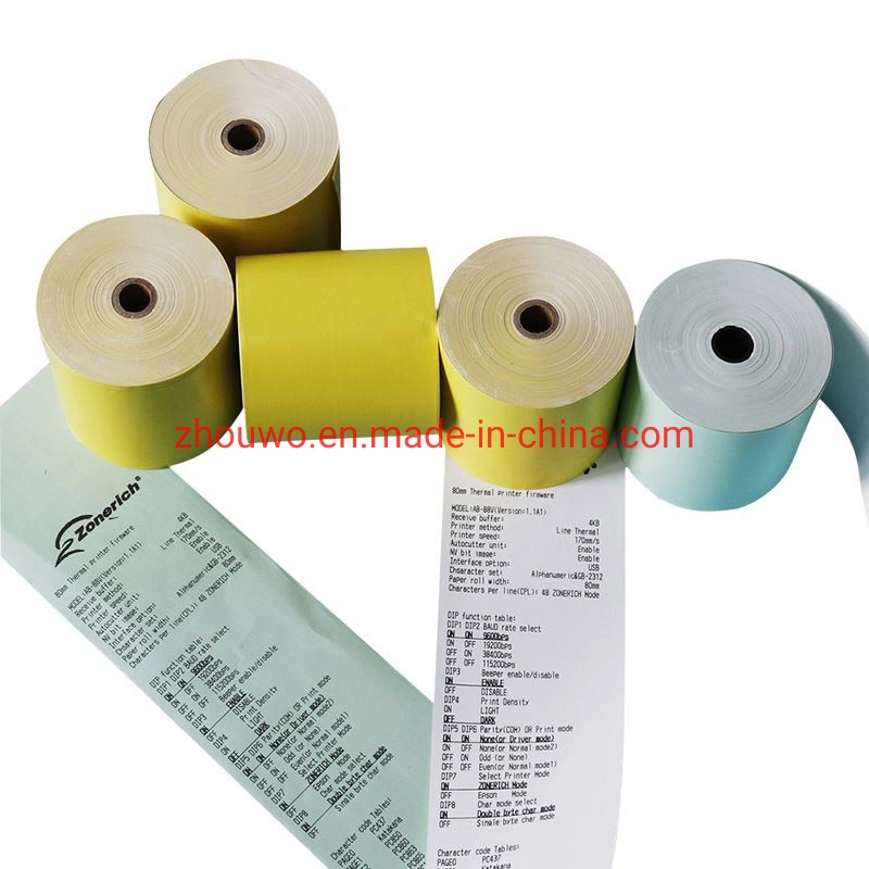 Custom Thermal Paper Colors 80mm Yellow Colored ECG Thermal Fax Paper Rolls