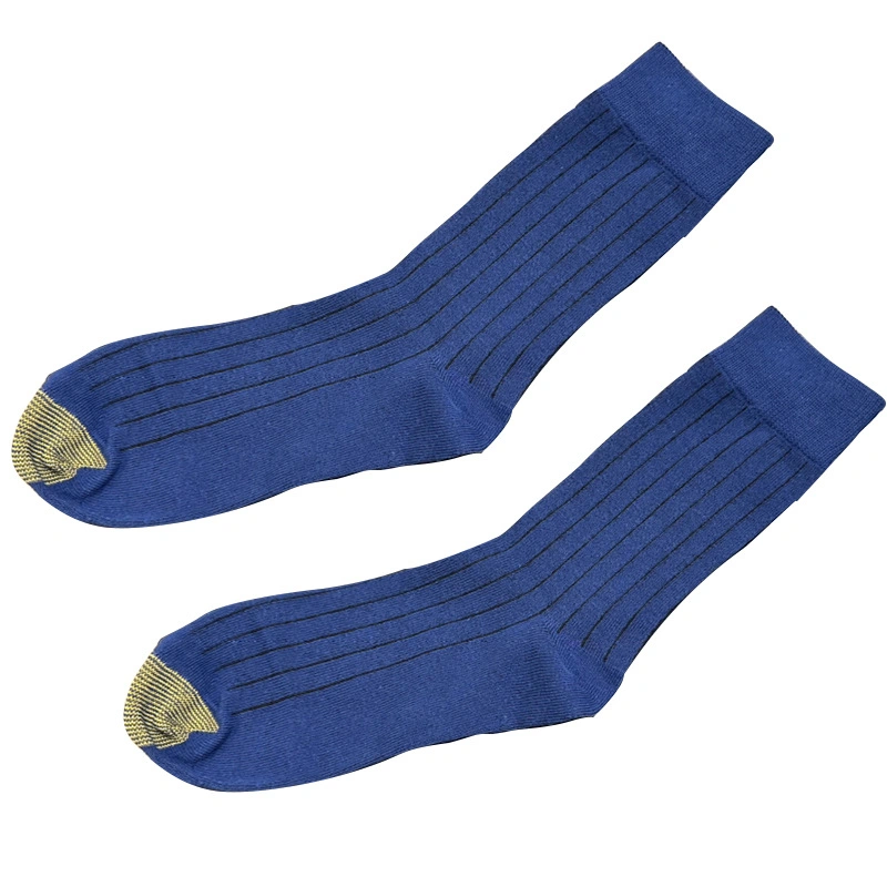 Clever-Men Mode Gold Toe Line Men's Formal Wear MID-Length Tube European and American Cotton Business Man Work Socks