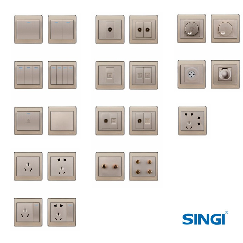 Bouton poussoir Singi Prise électrique de l'interrupteur électrique Socket avec prix d'usine Gnw56